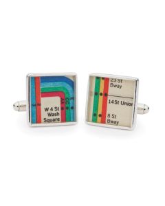 1972 Vignelli Map Sterling Silver Cufflinks