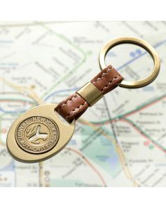 Authentic NYC Token on Leather Keyring