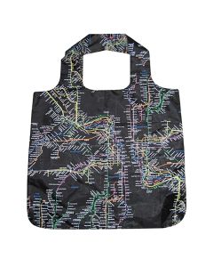 Black NYC Subway Map Shopper's Tote