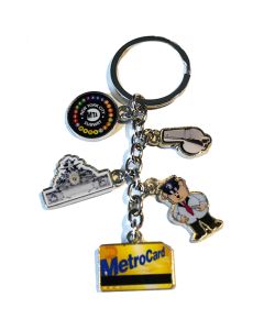 Conductor Bear MetroCard Dangle Keychain