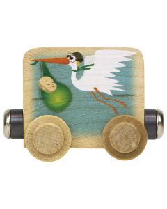 Wood NameTrains Stork Baby