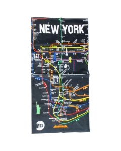 Black Subway Map Beach Towel