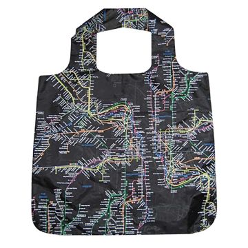 Black NYC Subway Map Shopper's Tote