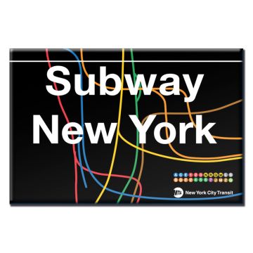 Black Subway Lines Magnet