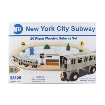 20 Piece Wooden New York Subway Train Set