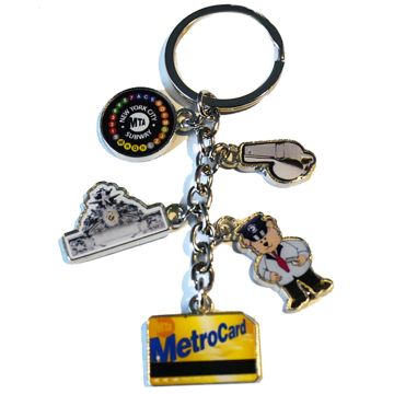 Conductor Bear MetroCard Dangle Keychain