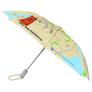 Silver Handle Subway NYC Map Umbrella