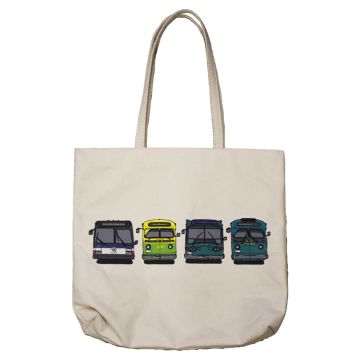 Vintage Buses Tote Bag